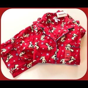 Adorable Red Flannel Puppy Pajamas